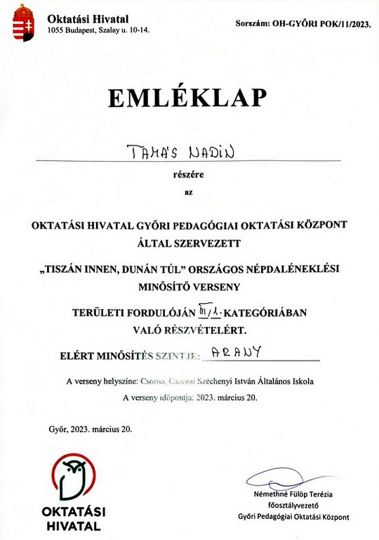 Emléklap 2023